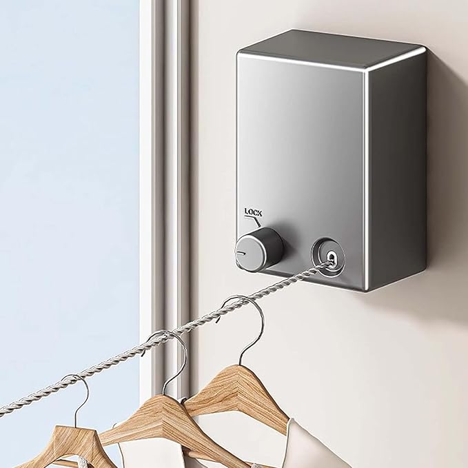 Retractable Reel Washing Line – Heavy Duty Wall Mounted Clothesline for Indoor & Outdoor Use