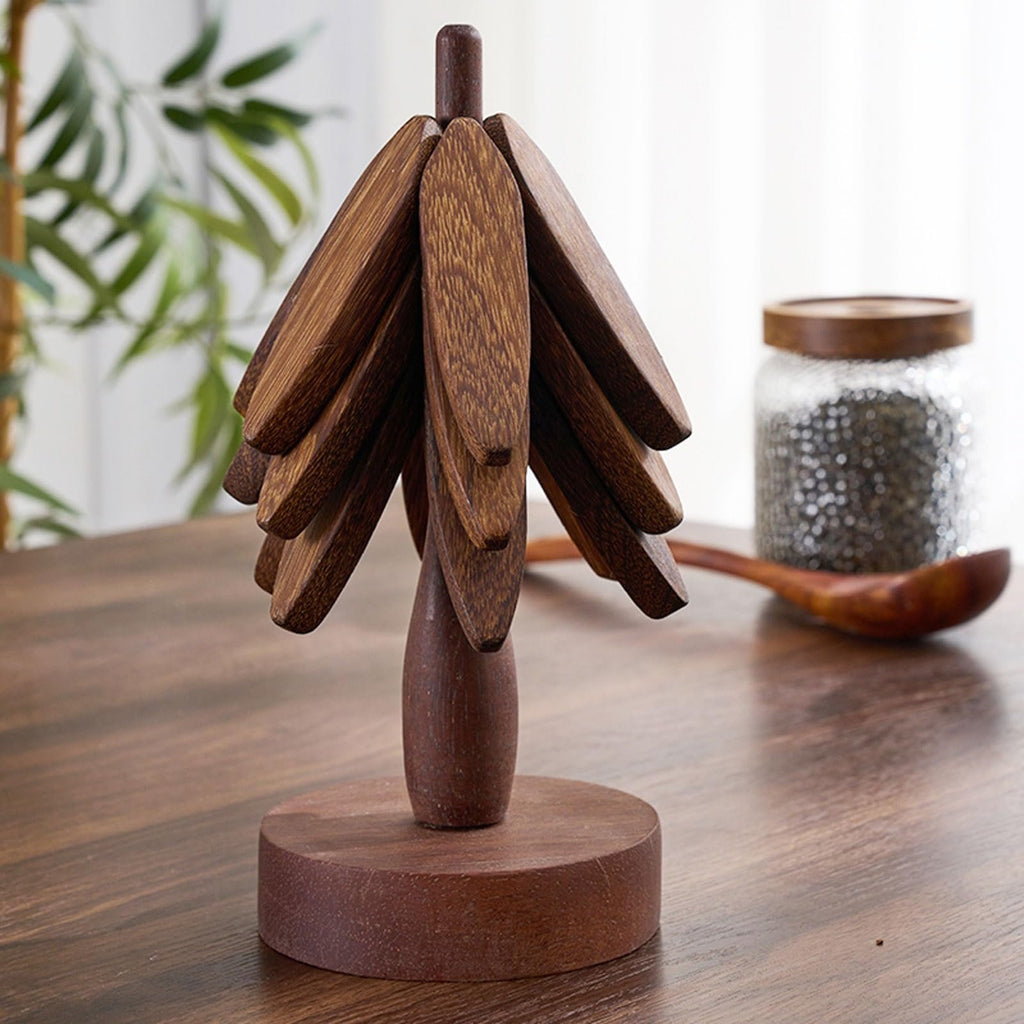 Nature's Embrace: Handcrafted Black Walnut Trivet Set – Elegant Heat Protection for Your Kitchen