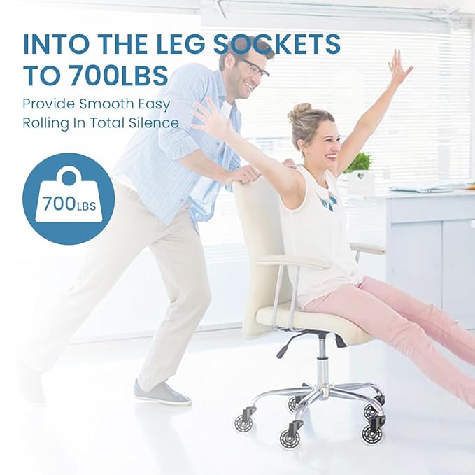 5Pcs Office Chair Casters Replacement Wheels – 3 Inches Silent and Smooth Rolling Casters