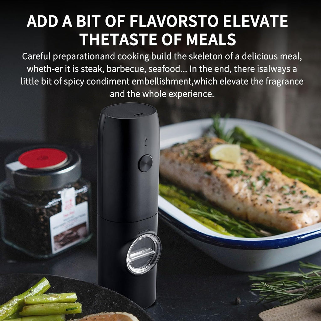 One-Touch Seasoning Masters: Electric Salt and Pepper Mill Set