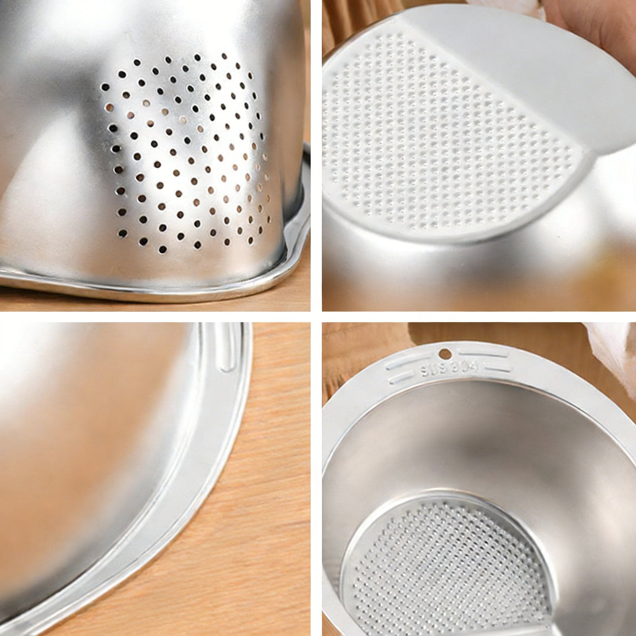 🍚 Stainless Steel Rice Washer & Strainer Bowl