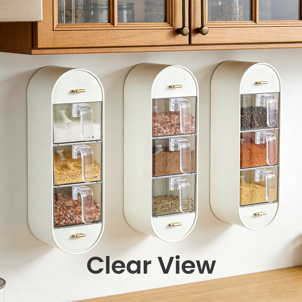 🧂Punch-free wall-mounted spice storage box
