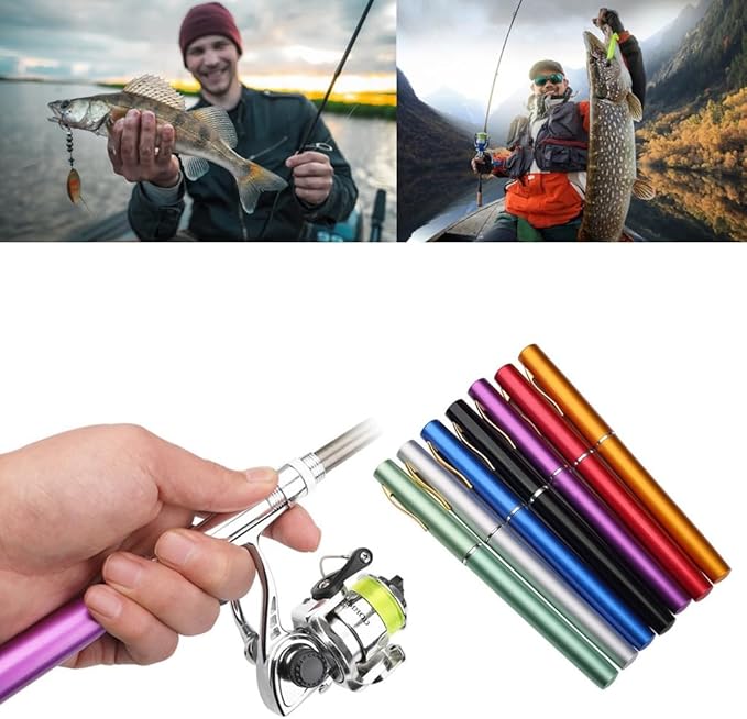 Portable Pen-Shaped Fishing Rod Combo Set with Telescopic Reel – Lightweight & Compact Fishing Gear