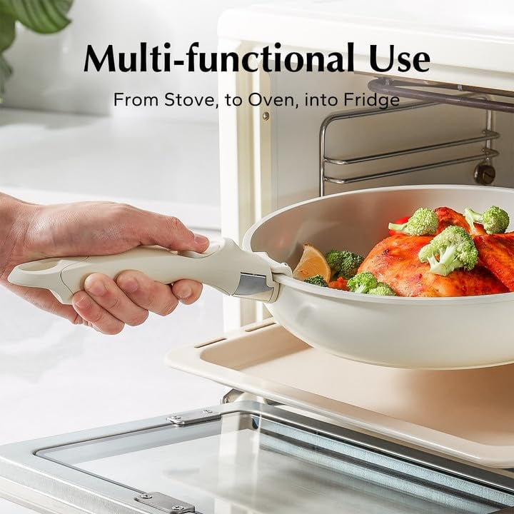 Detachable Handle Cookware - Space-saving, Versatile, and Easy to Clean