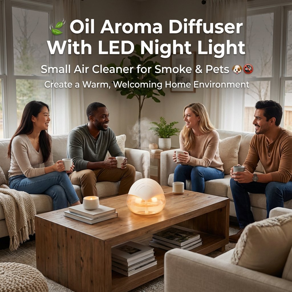 🌿 Oil Aroma Diffuser With LED Night Light
