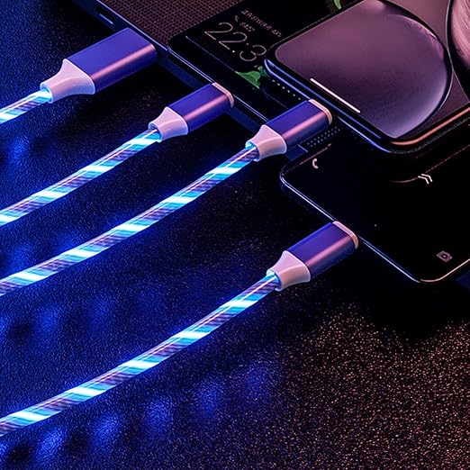 3 in 1 LED Flowing Charging Cable - Fast, Durable & Stylish!