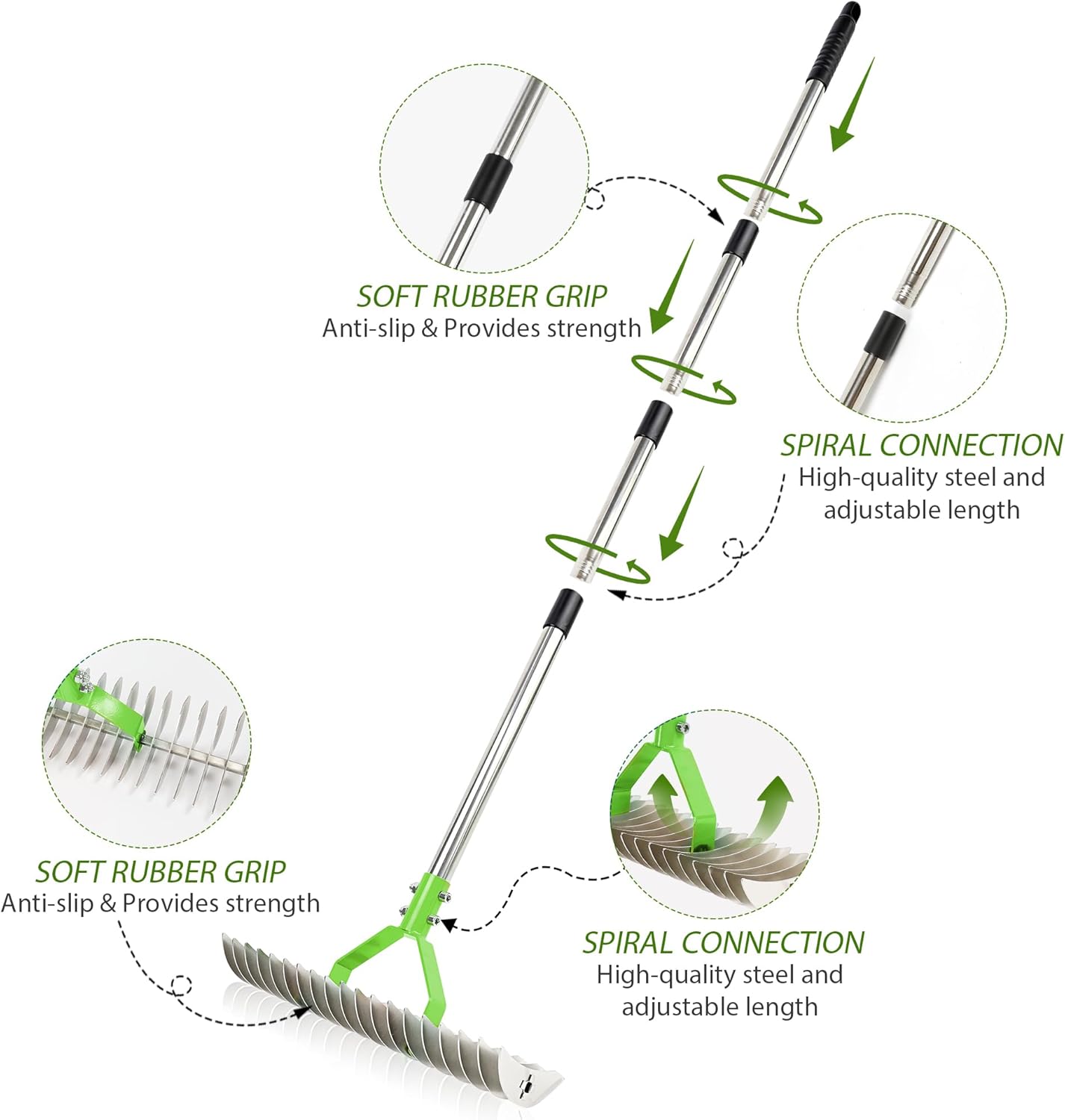 wide metal weed rake