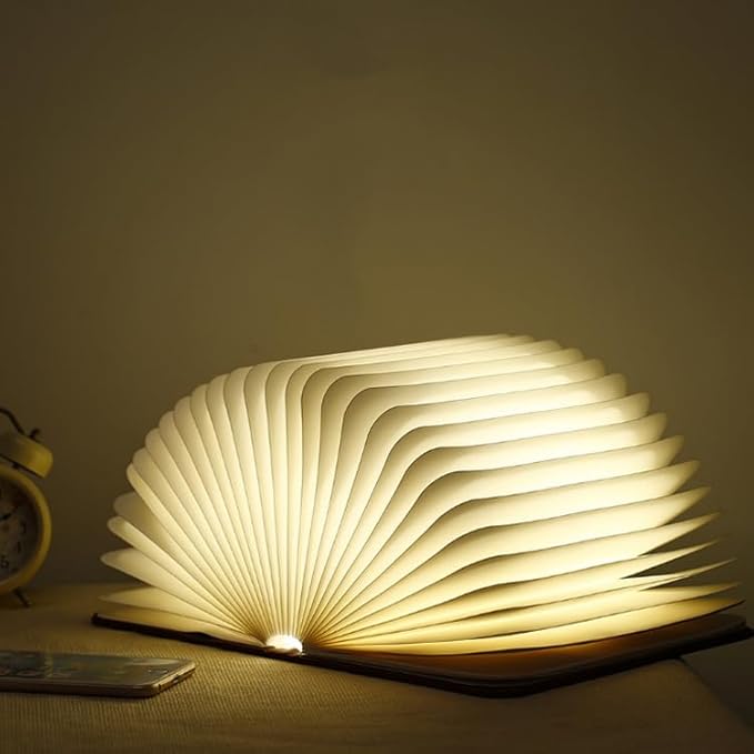 💡📚LOVUMMOR LED Foldable Wooden Book Lamp
