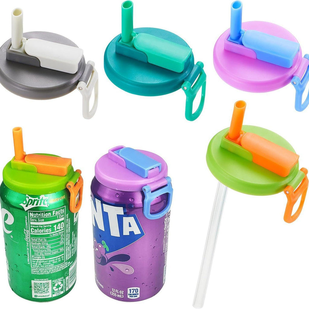 Silicone Straw Can Drink Lid, BPA Free, Reusable