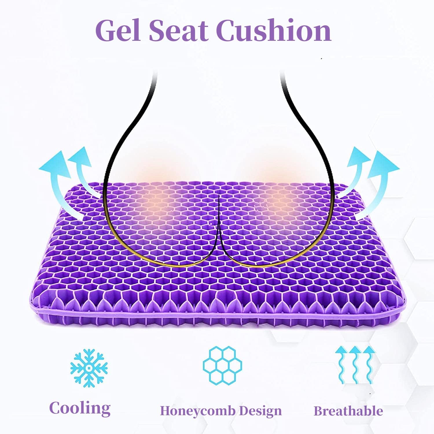 Silicone Gel Seat Cushion for Long Sitting🪑✨