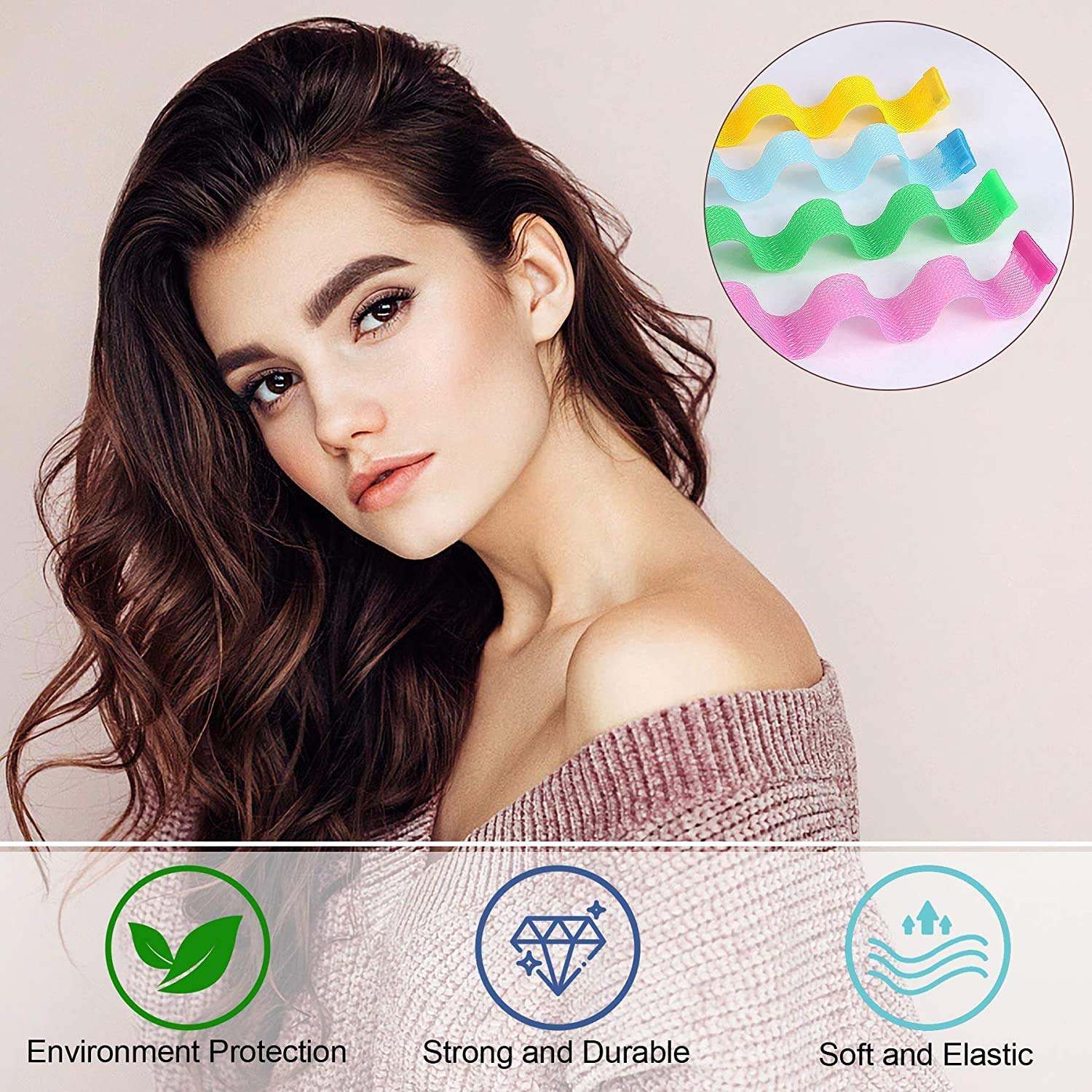 24pcs Heatless Hair Curlers Wave Formers – Perfect Curls Without Heat Damage!