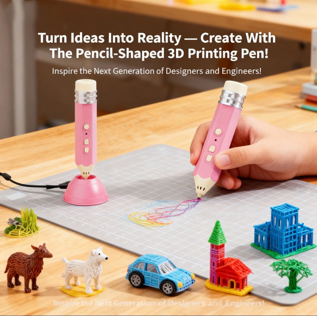 Pencil-Shaped 3D Printing Pen – The Ultimate Creative Gift for Kids This Christmas!