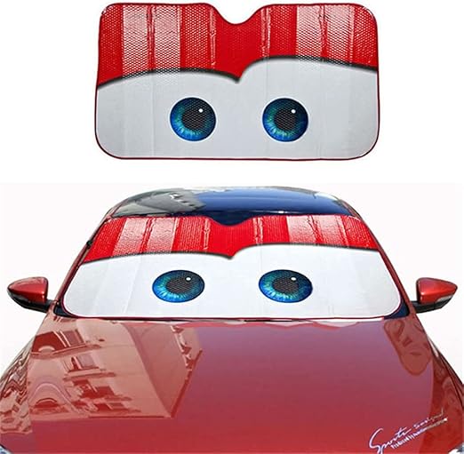 Cartoon Eyes Car Sun Shade for Windshield, Sun Shade Accessories Foldable