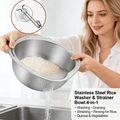 🍚 Stainless Steel Rice Washer & Strainer Bowl