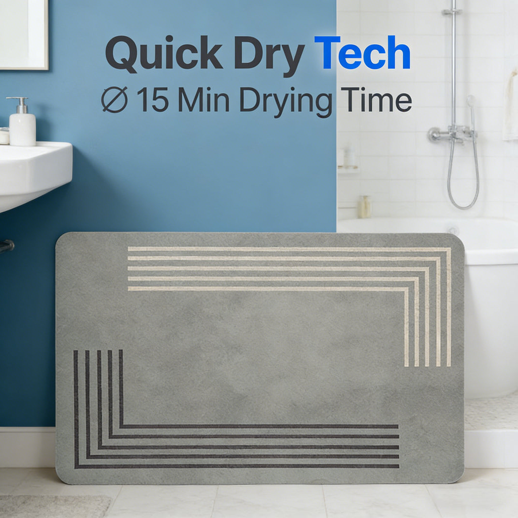 Diatomaceous Earth Shower Mat, Super Absorbent Non Slip Bath Mats, Quick Dry Bath Rug Shower Mat, Shower Rug for in Front of Bathtub Shower, Easy Care