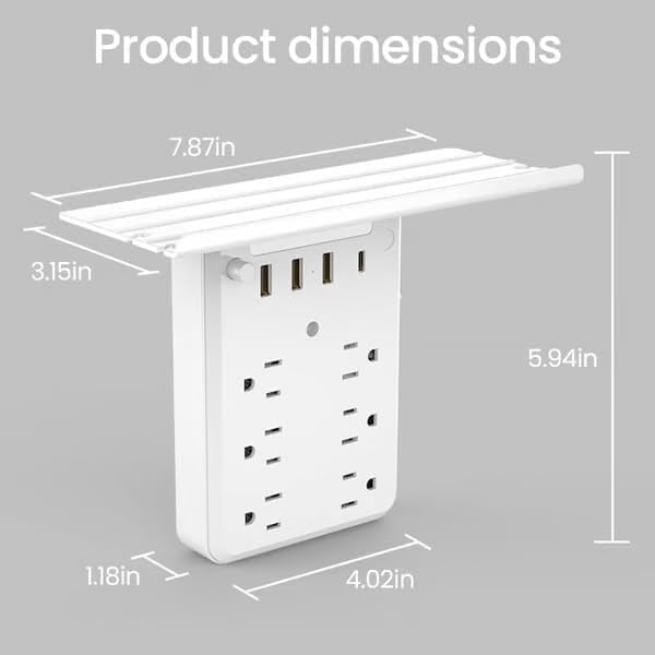 Wall Socket Extender with Shelf & USB Ports – Organize & Power Up Your Space 🌟