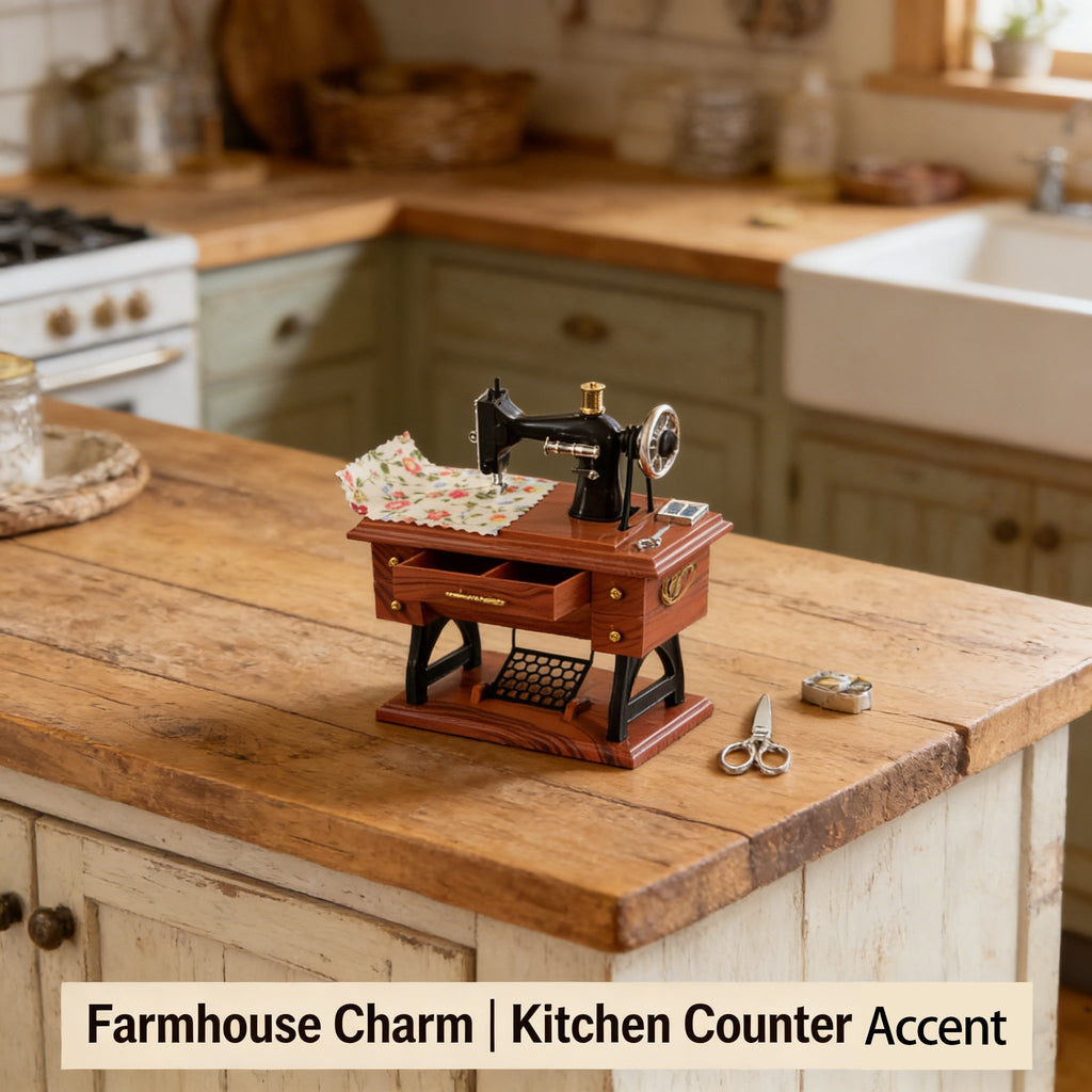 Mini Sewing Machine Clockwork Music Box🧵✨