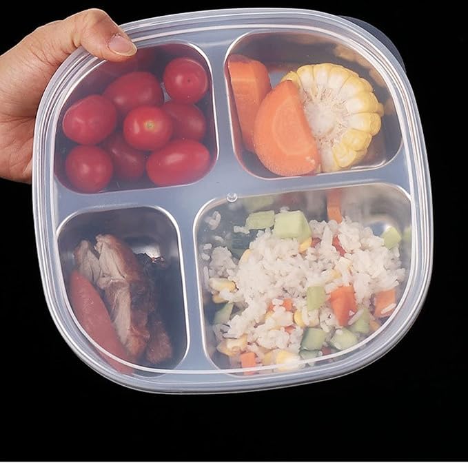 Stainless Steel 2-4Compartment Lunch Box with Lid