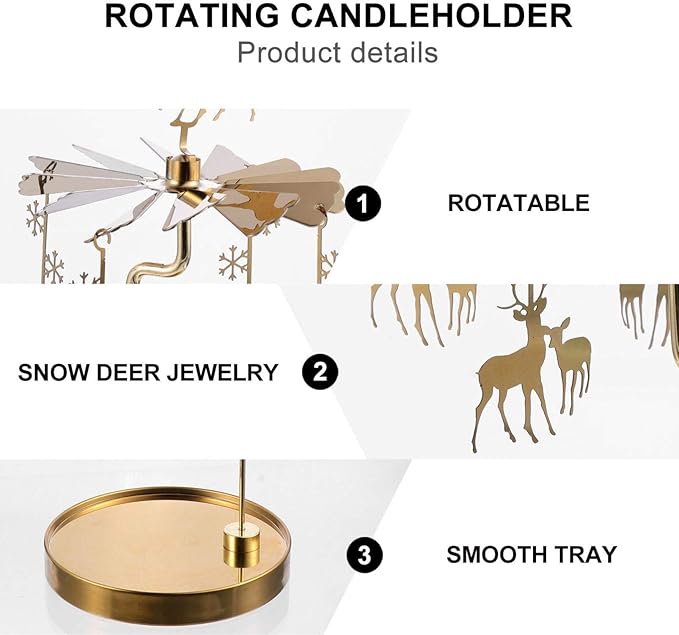 Enchanting Whirls of Light: Rotating Candleholder with Dual-Shape Options for Elegant Evenings