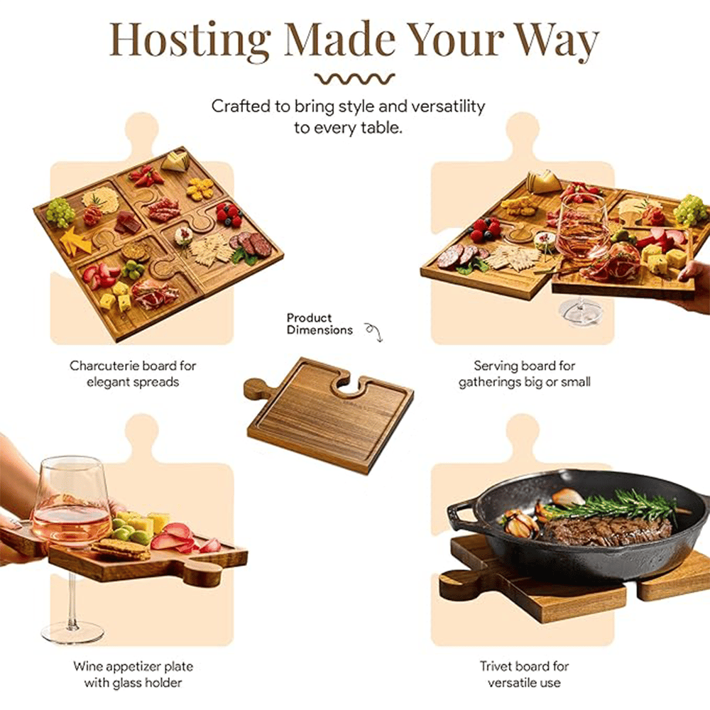 Elevate Every Gathering with a Creative Wooden Charcuterie Board Set