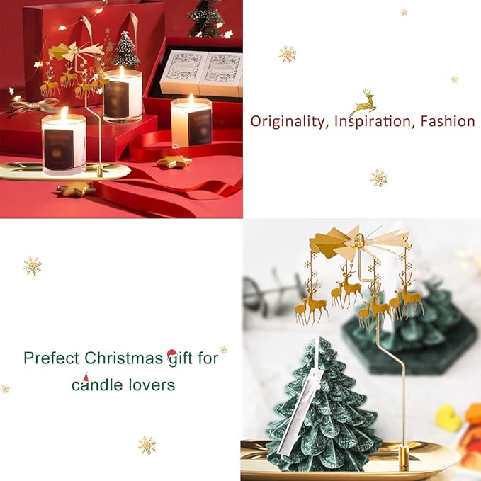 Enchanting Whirls of Light: Rotating Candleholder with Dual-Shape Options for Elegant Evenings