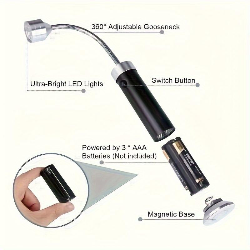 LED Grill Light with 360° Flexible Gooseneck & Magnetic Base