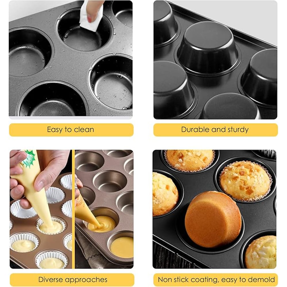 Non-Stick Baking Pans, Easy to Clean and Perfect for Making Jumbo Muffins,Cupcakes or Mini Cakes
