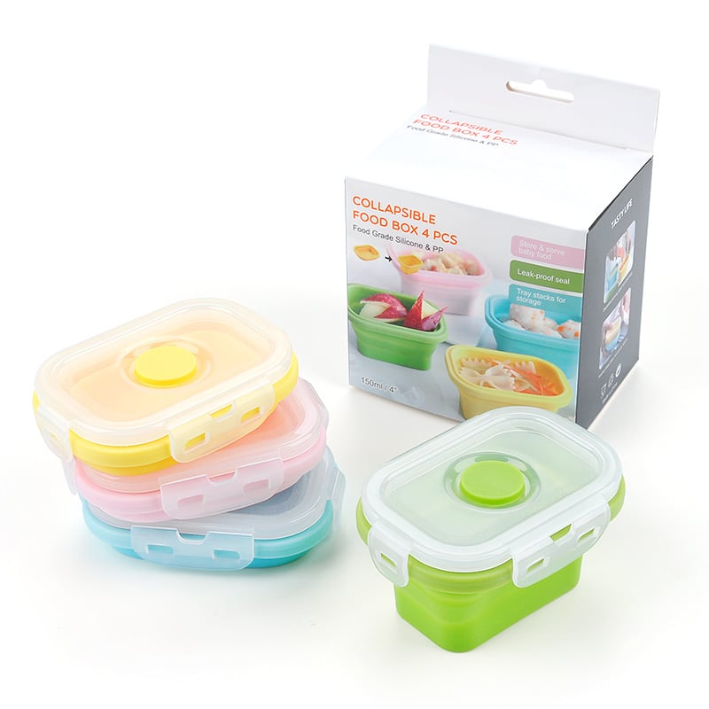 Collapsible Silicone Food Storage Containers (Set of 4)