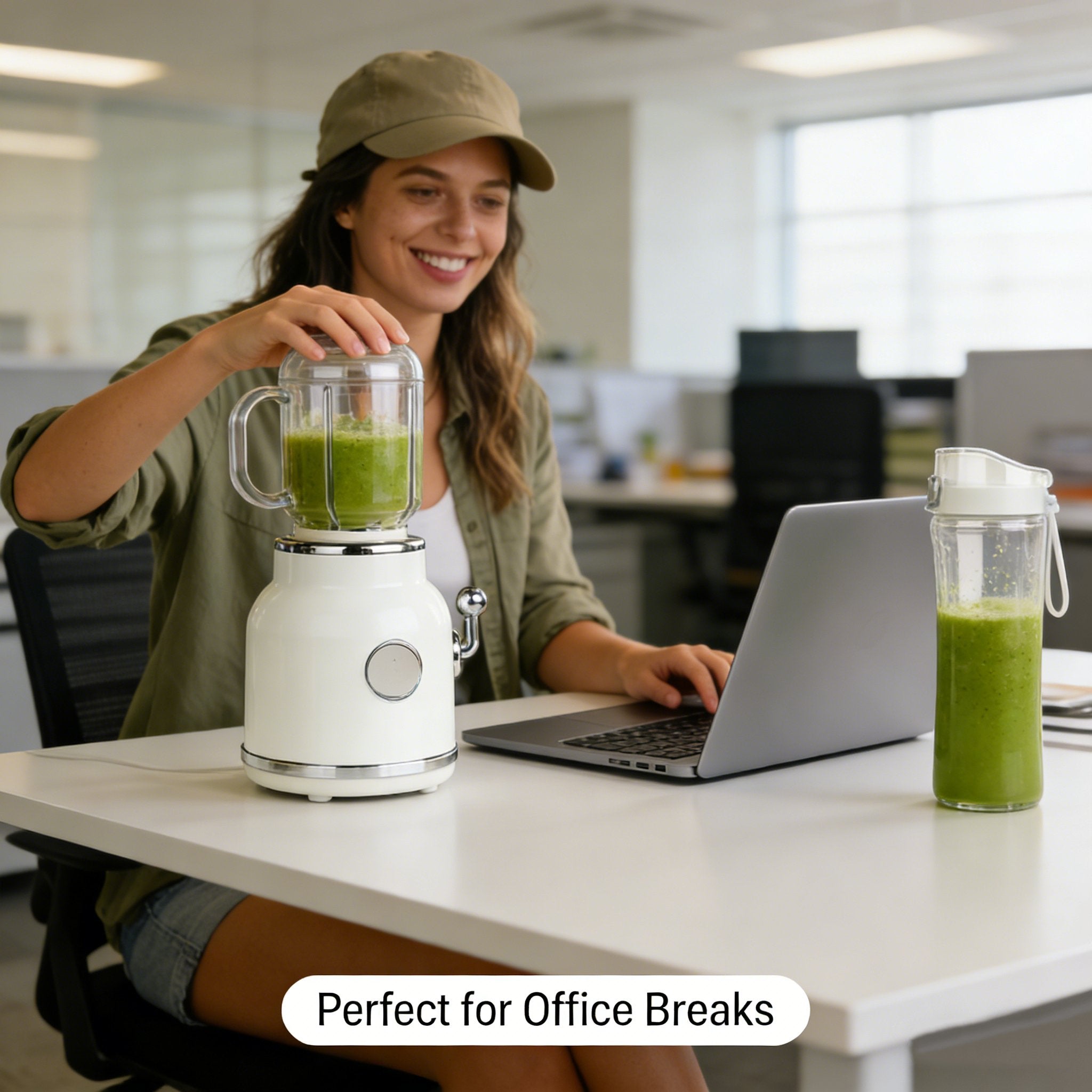 Portable Juicer with Two Cups & Small Ice Blender – Large Capacity, Easy to Clean, Perfect for Campsite Blending 🍹