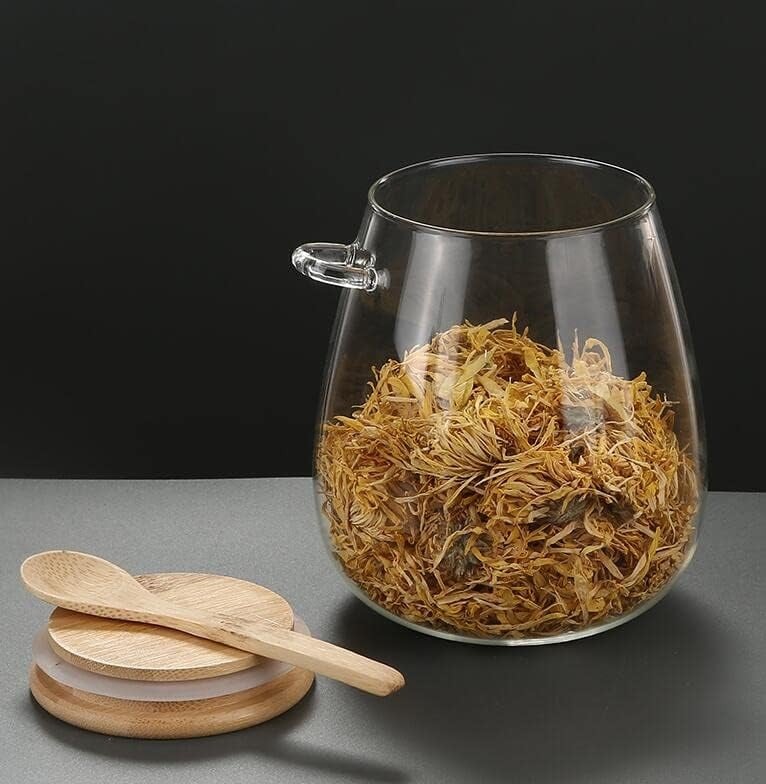 Premium Glass Food Storage Jar with Airtight Lid & Spoon – Perfect for Sugar, Tea, Spices & More 🍯