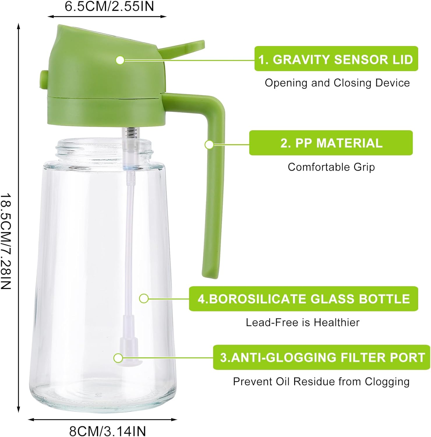 2-in-1 Olive Oil Sprayer for Cooking 470ml
