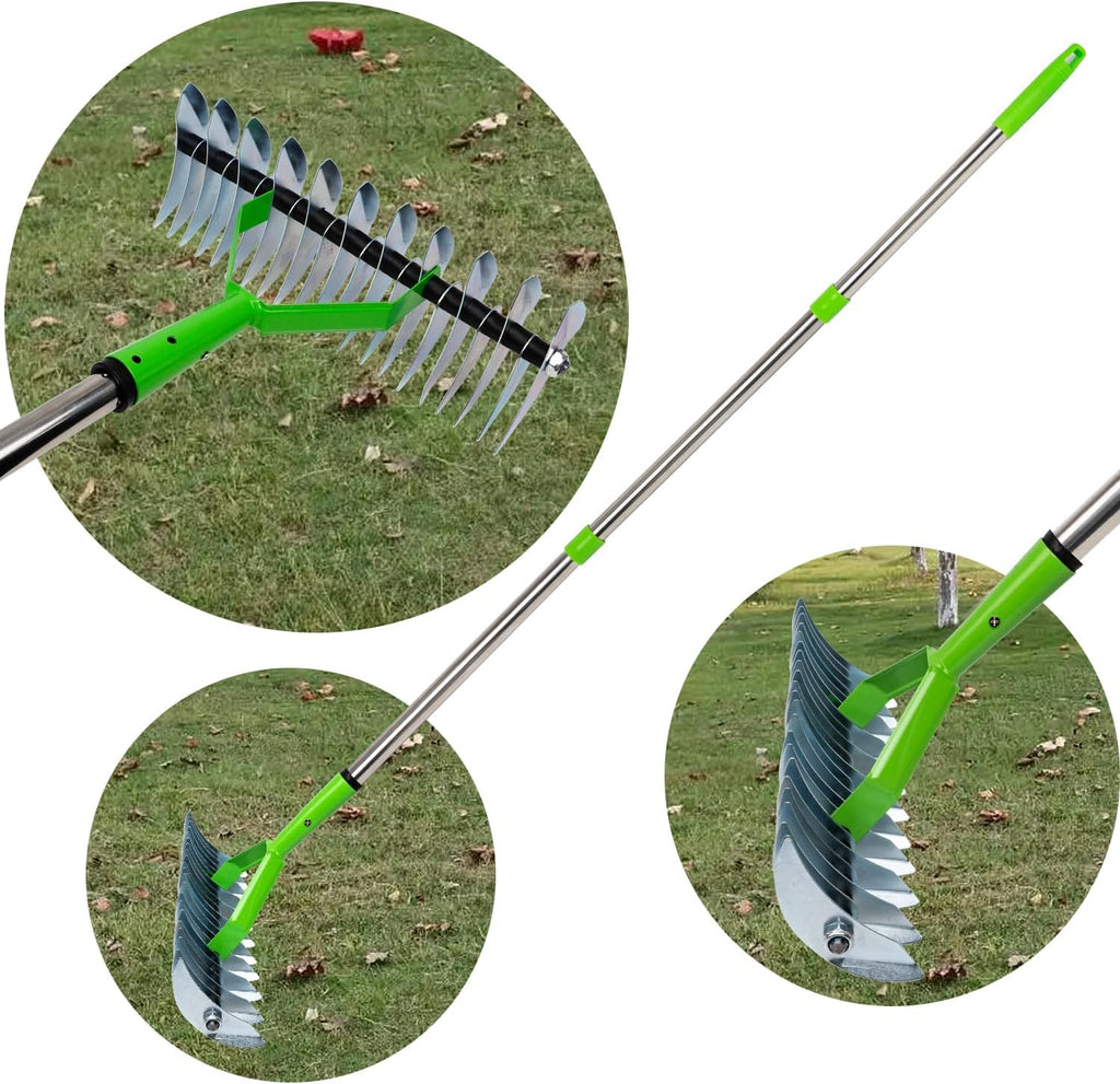 wide metal weed rake