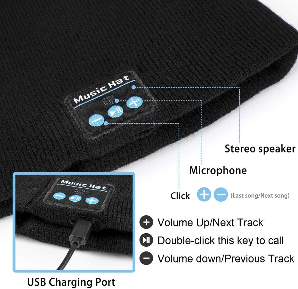 Unisex Bluetooth Beanie Hat with Light